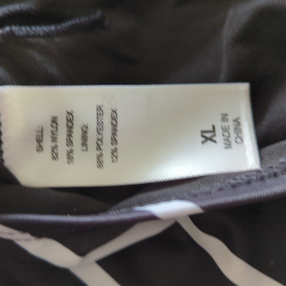 SeaFancy Black and White Striped Bikini Set with Black Shorts XL - Picture 3 of 5